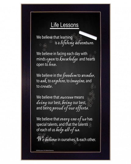 Life Lessons 5 Black Framed Print Wall Art