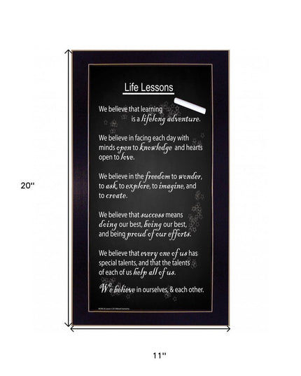 Life Lessons 5 Black Framed Print Wall Art