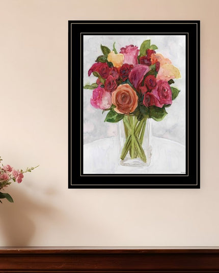 Vases with Flowers II 2 Black Framed Print Wall Art