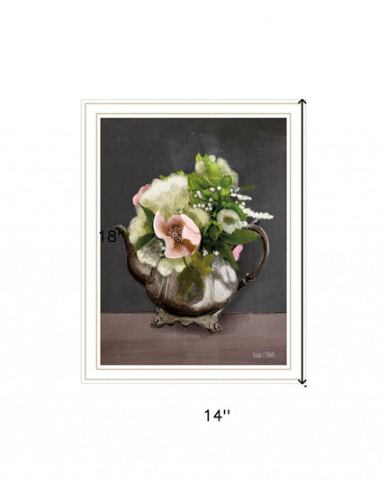 Vintage Floral Tea Pot 2 Black Framed Print Kitchen Wall Art