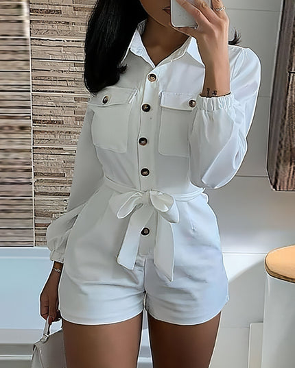 White woven casual jumpsuit
