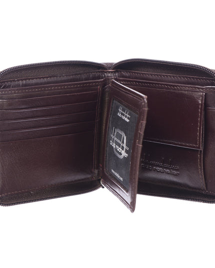 Men's Leather Zip Around Billfold Wallet