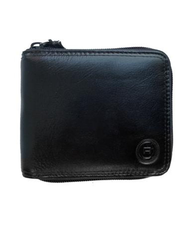 Men's Leather Zip Around Billfold Wallet