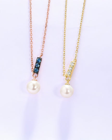 14K Rose Gold Jewelry New Korean Pearl Necklace Pendant all-match gold