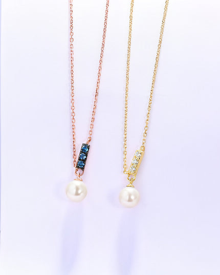 14K Rose Gold Jewelry New Korean Pearl Necklace Pendant all-match gold