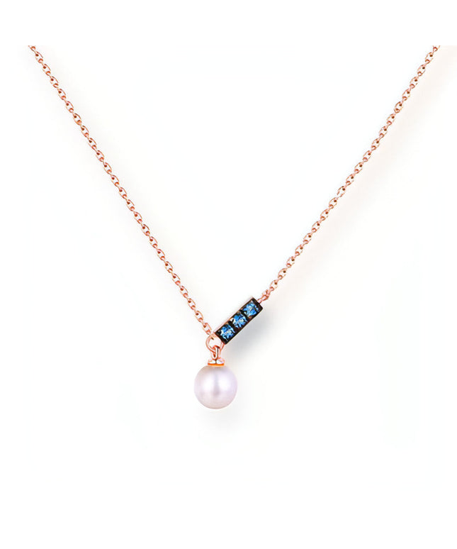 14K Rose Gold Jewelry New Korean Pearl Necklace Pendant all-match gold