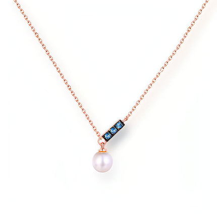 14K Rose Gold Jewelry New Korean Pearl Necklace Pendant all-match gold