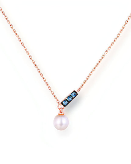 14K Rose Gold Jewelry New Korean Pearl Necklace Pendant all-match gold