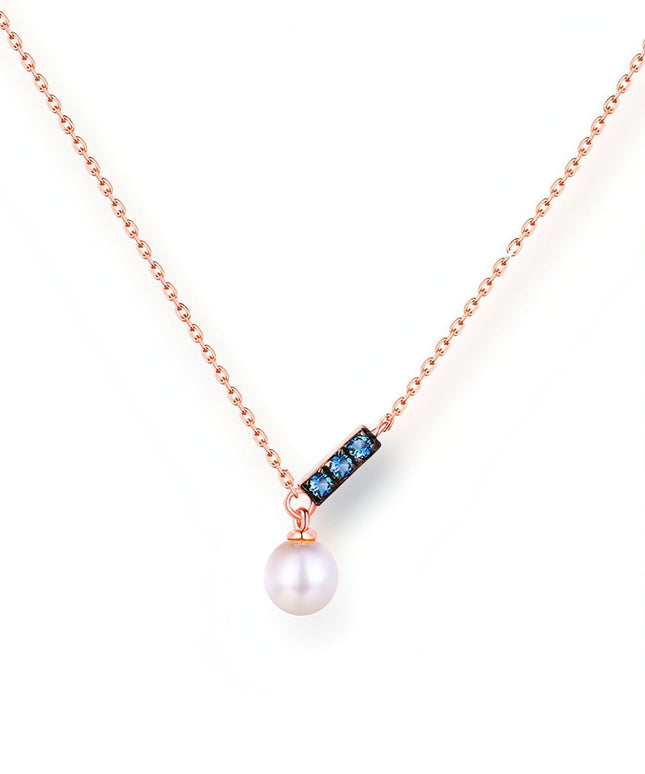 14K Rose Gold Jewelry New Korean Pearl Necklace Pendant all-match gold