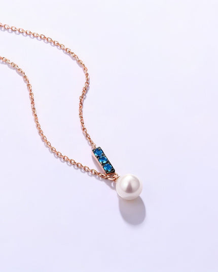 14K Rose Gold Jewelry New Korean Pearl Necklace Pendant all-match gold
