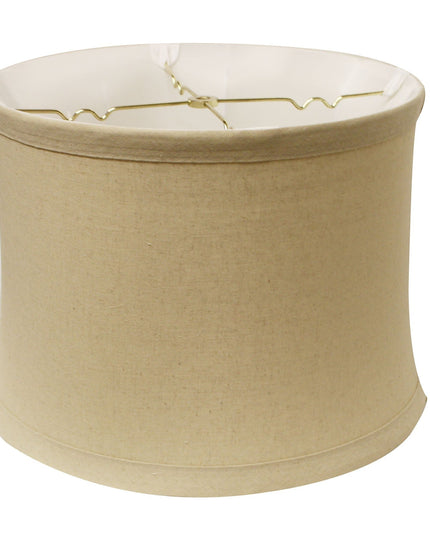 15" Rosewood Drum Trimmed Linen Lampshade
