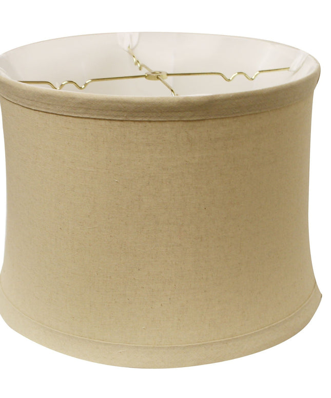 15" Rosewood Drum Trimmed Linen Lampshade