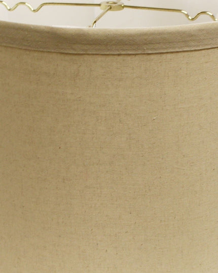 15" Rosewood Drum Trimmed Linen Lampshade