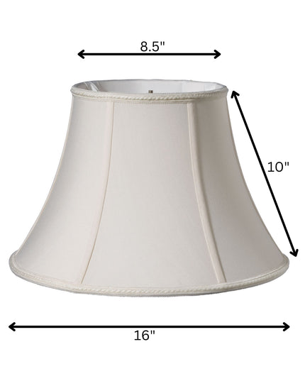 16" Cream Slanted Bell Shantung Lampshade