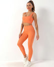 L / Yellow Orange Square Neck
