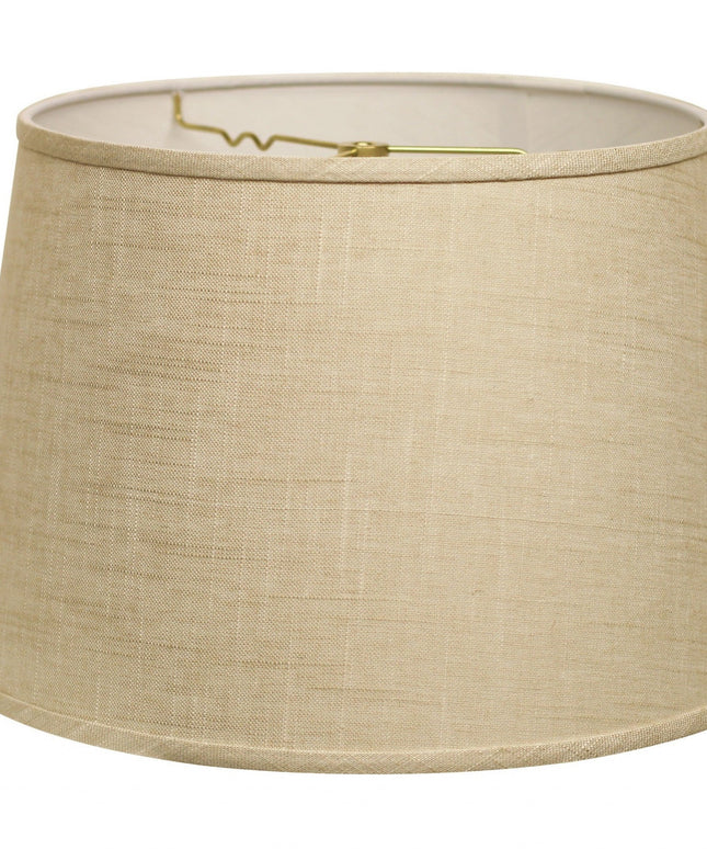 14" Light Wheat Rounded Empire Slanted Linen Lampshade