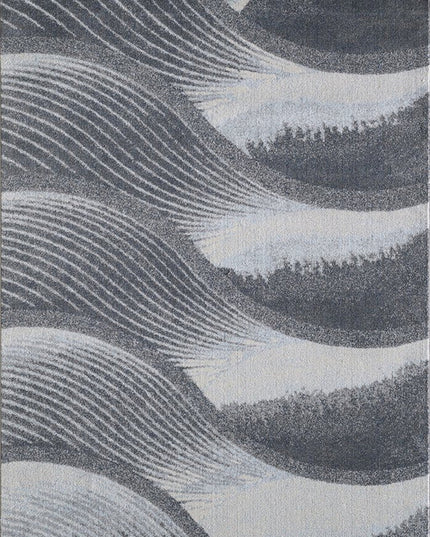 10' X 13' Gray Blue Abstract Waves Modern Area Rug