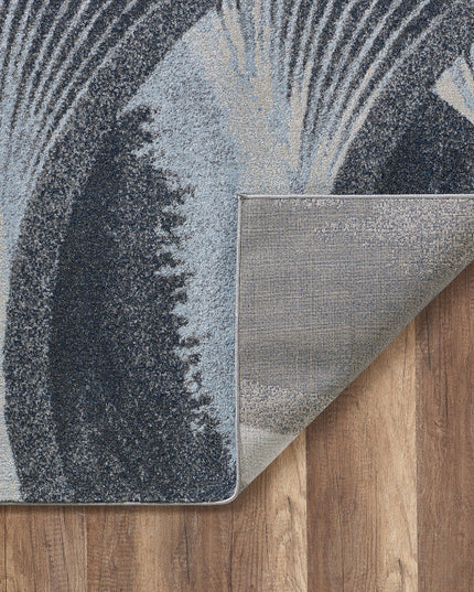10' X 13' Gray Blue Abstract Waves Modern Area Rug