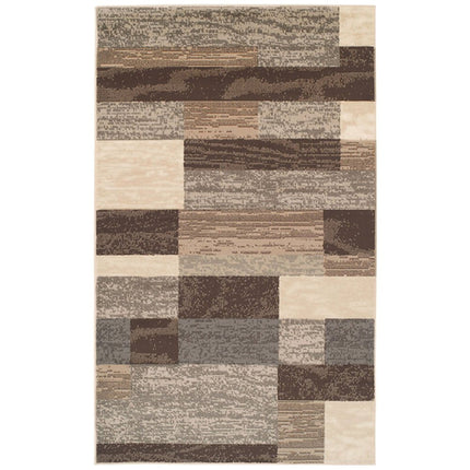 8' X 10' Beige And Slate Gray Patchwork Area Rug
