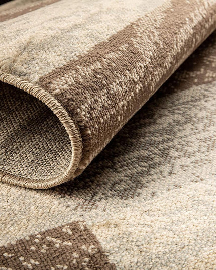 8' X 10' Beige And Slate Gray Patchwork Area Rug