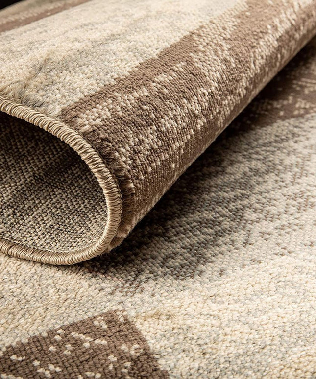 8' X 10' Beige And Slate Gray Patchwork Area Rug