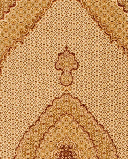 10' Beige And Ivory Oriental Runner Rug