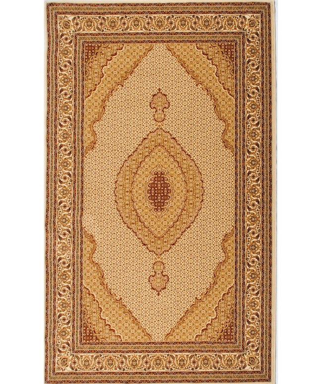 10' Beige And Ivory Oriental Runner Rug