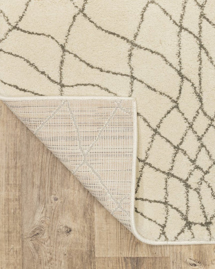 10' X 13' Ivory And Grey Geometric Power Loom Stain Resistant Area Rug
