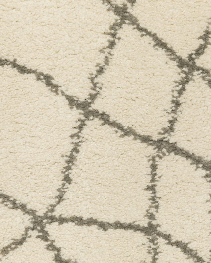 10' X 13' Ivory And Grey Geometric Power Loom Stain Resistant Area Rug