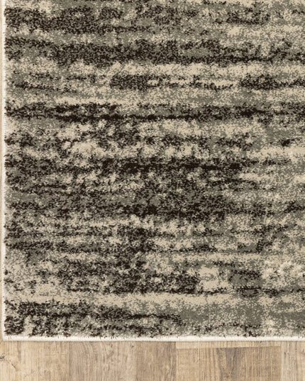 10' X 13' Beige And Grey Abstract Power Loom Stain Resistant Area Rug
