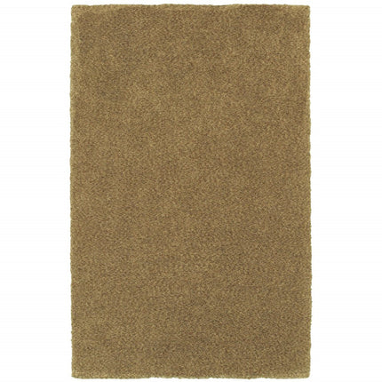 10' X 13' Rich Gold Shag Tufted Handmade Stain Resistant Area Rug