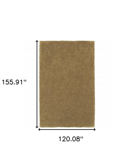 10' X 13' Rich Gold Shag Tufted Handmade Stain Resistant Area Rug