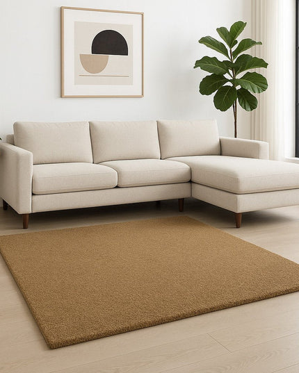 10' X 13' Rich Gold Shag Tufted Handmade Stain Resistant Area Rug