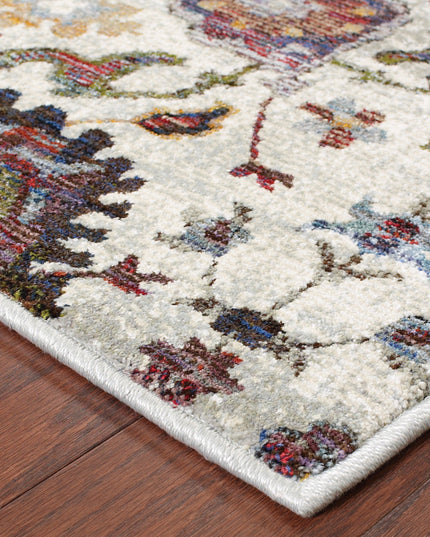 9' X 12' Purple and Gray Oriental Power Loom Area Rug
