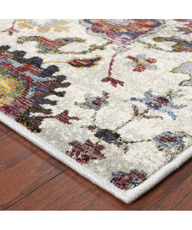 9' X 12' Purple and Gray Oriental Power Loom Area Rug