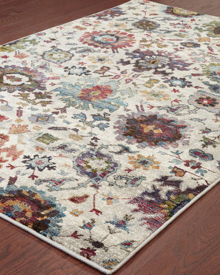 9' X 12' Purple and Gray Oriental Power Loom Area Rug
