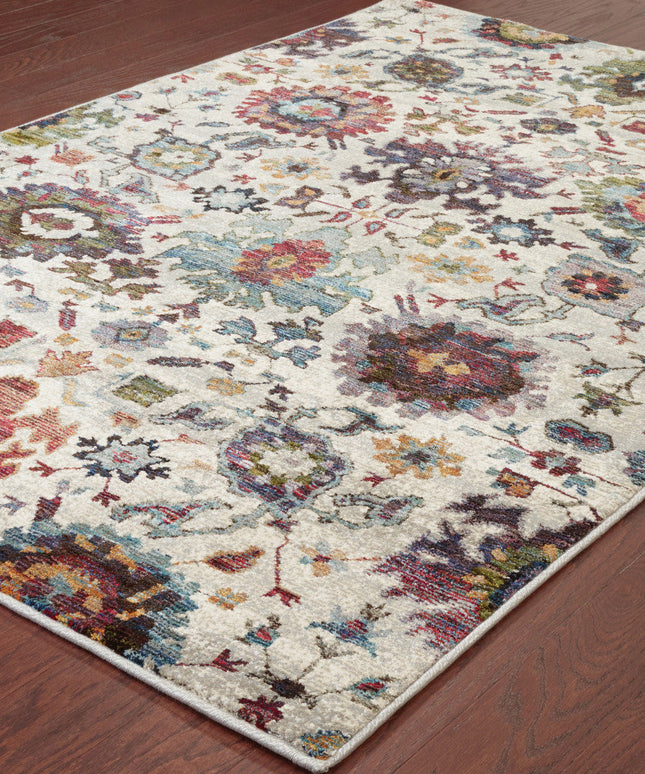 9' X 12' Purple and Gray Oriental Power Loom Area Rug