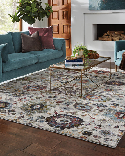 9' X 12' Purple and Gray Oriental Power Loom Area Rug