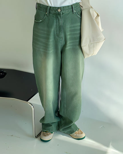 UrbanEase™ Olive men 's retro vintage jeans