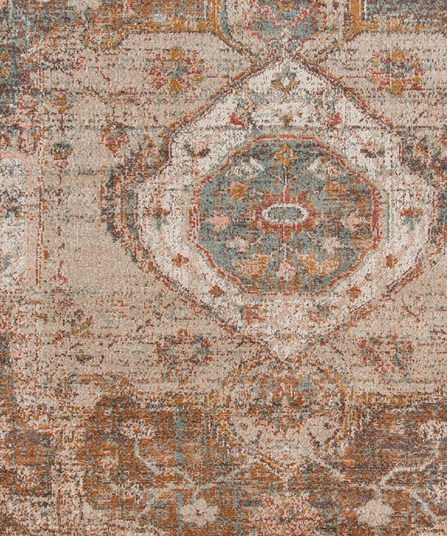 2' X 3' Beige Gray and Taupe Medallion Power Loom Area Rug