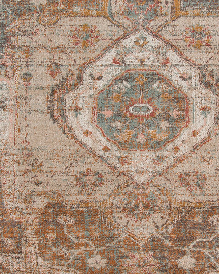 2' X 3' Beige Gray and Taupe Medallion Power Loom Area Rug