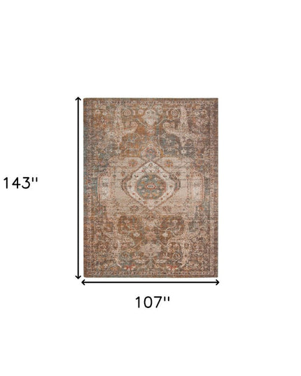 2' X 3' Beige Gray and Taupe Medallion Power Loom Area Rug