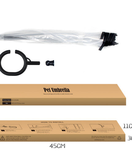 Hot Selling Transparent Pet Supplies Adjustable Pet Umbrella