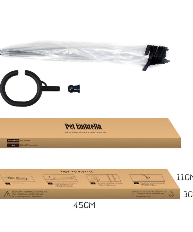 Hot Selling Transparent Pet Supplies Adjustable Pet Umbrella