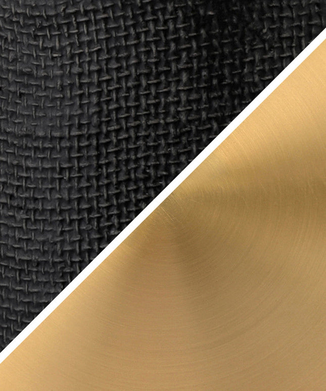 15" Black and Gold Ceramic Cylinder Table Lamp With White Drum Shade