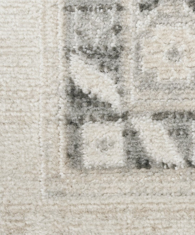 5' X 7' Gray Geometric Distressed Area Rug