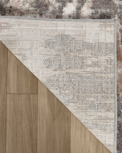 4' X 6' Beige and Brown Abstract Distressed Area Rug