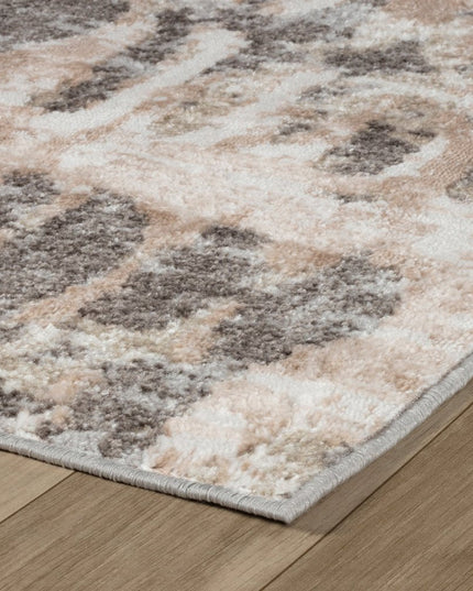 4' X 6' Beige and Brown Abstract Distressed Area Rug