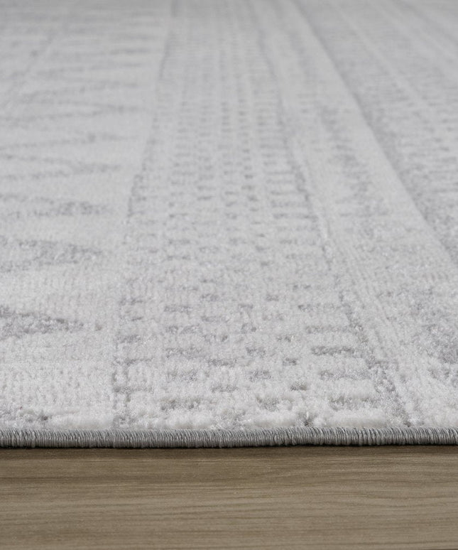 8' X 11' Gray and Cream Abstract Distressed Area Rug