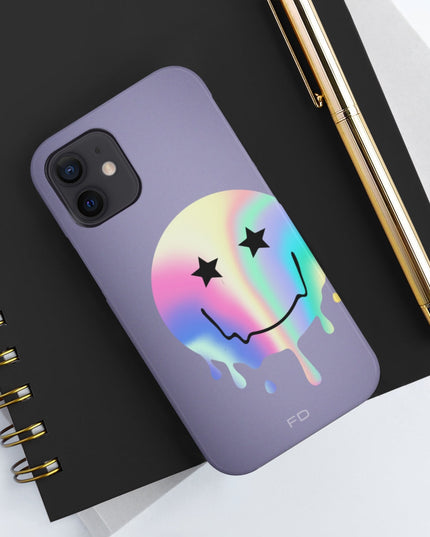 Happy Face with Stars Tough Case for iPhone with Wireless Charging
